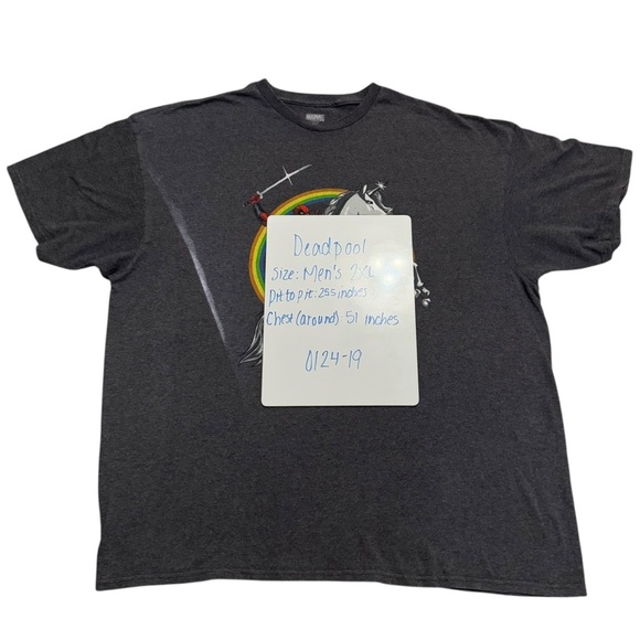 Deadpool Unicorn and Rainbow Marvel Graphic Tee Men’s 2XL - Picture 2 of 3